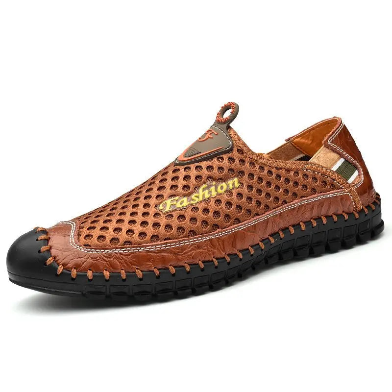 Men's Loafers Shoes Penny Loafer Flats Walking Shoes Outdoor Low-top Slip on Air Mesh Handmade  Light Weight Summer Breathable - Free Item.