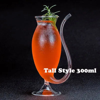 Creative Cocktail Glass - Porcupine Fish/Swan/Rose/Octopus/Bird Design Cocktail Glass, Novelty Drink Cup for KTV Bar Night Party