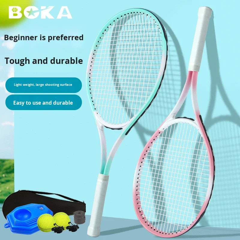 Tennis Trainer Single Player Training Rebounder Set Racket Beginner's Training Automatic Rebound Iron