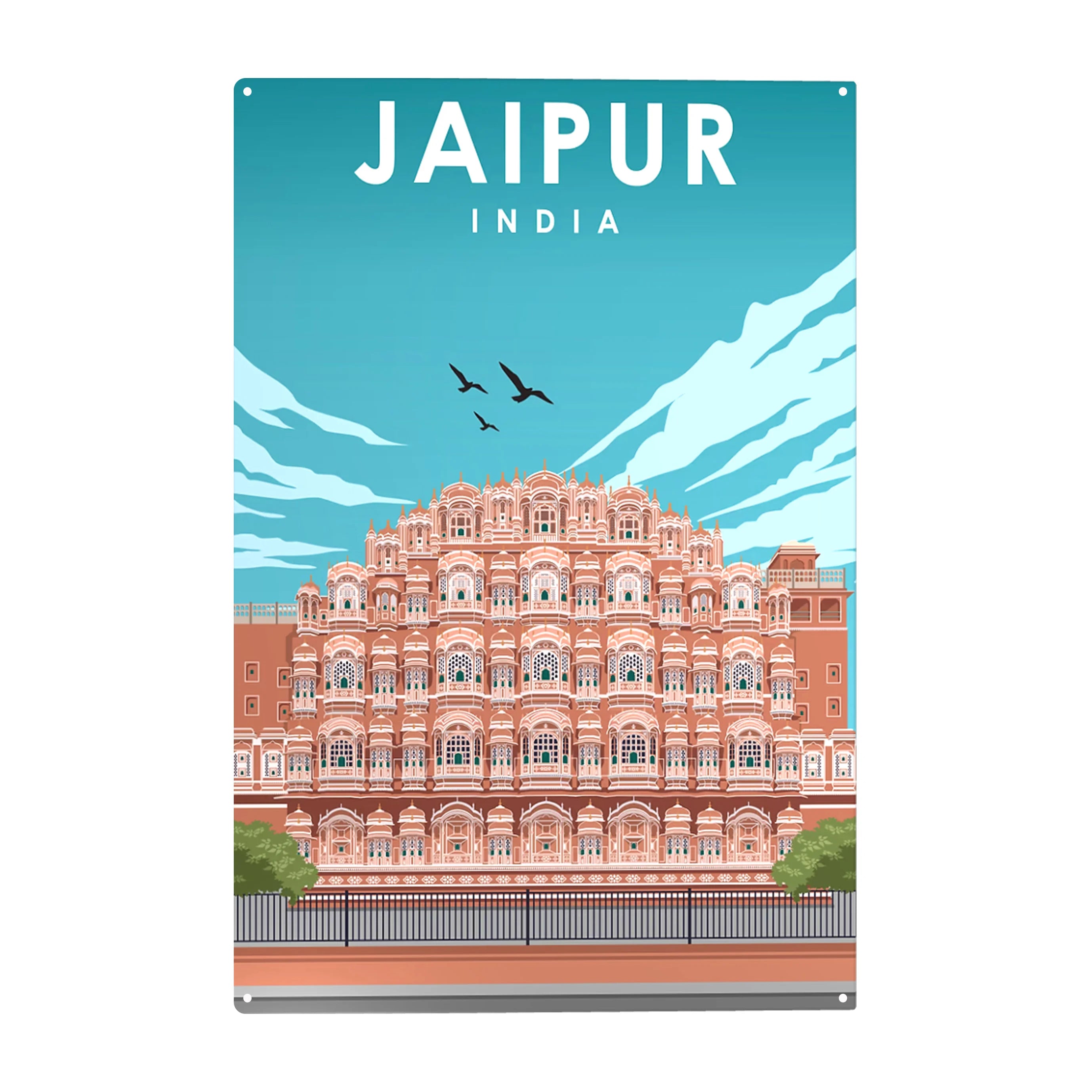 2025 Custom Retro Home Decorative Metal Sign Wholesale Tin Poster UV Printed India Scenic Spot Wall Decor From Home