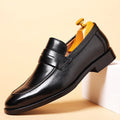 New Design Men Casual Walking Style Smart Genuine Leather Shoes Plus Size Slip-ons Breathable Business Formal Dress Shoes