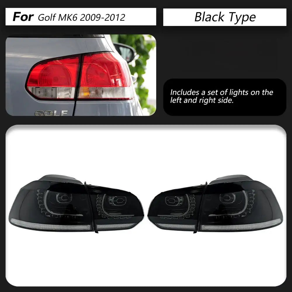For VW Golf 6 Led Tail Lamp Golf 6 Mk6 Dynamic Signal Tail Light Animation Rear Stop Brake Reverse Auto Accessories Car Lights