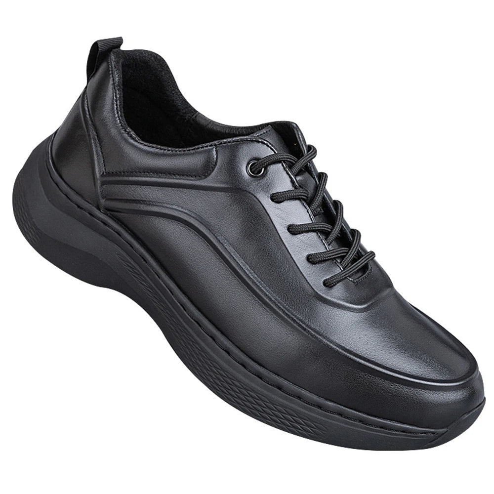 Y 37-45 New Men's First-Layer Cowhide Breathable Thick-Soled Soft Casual Fashion Sneakers
