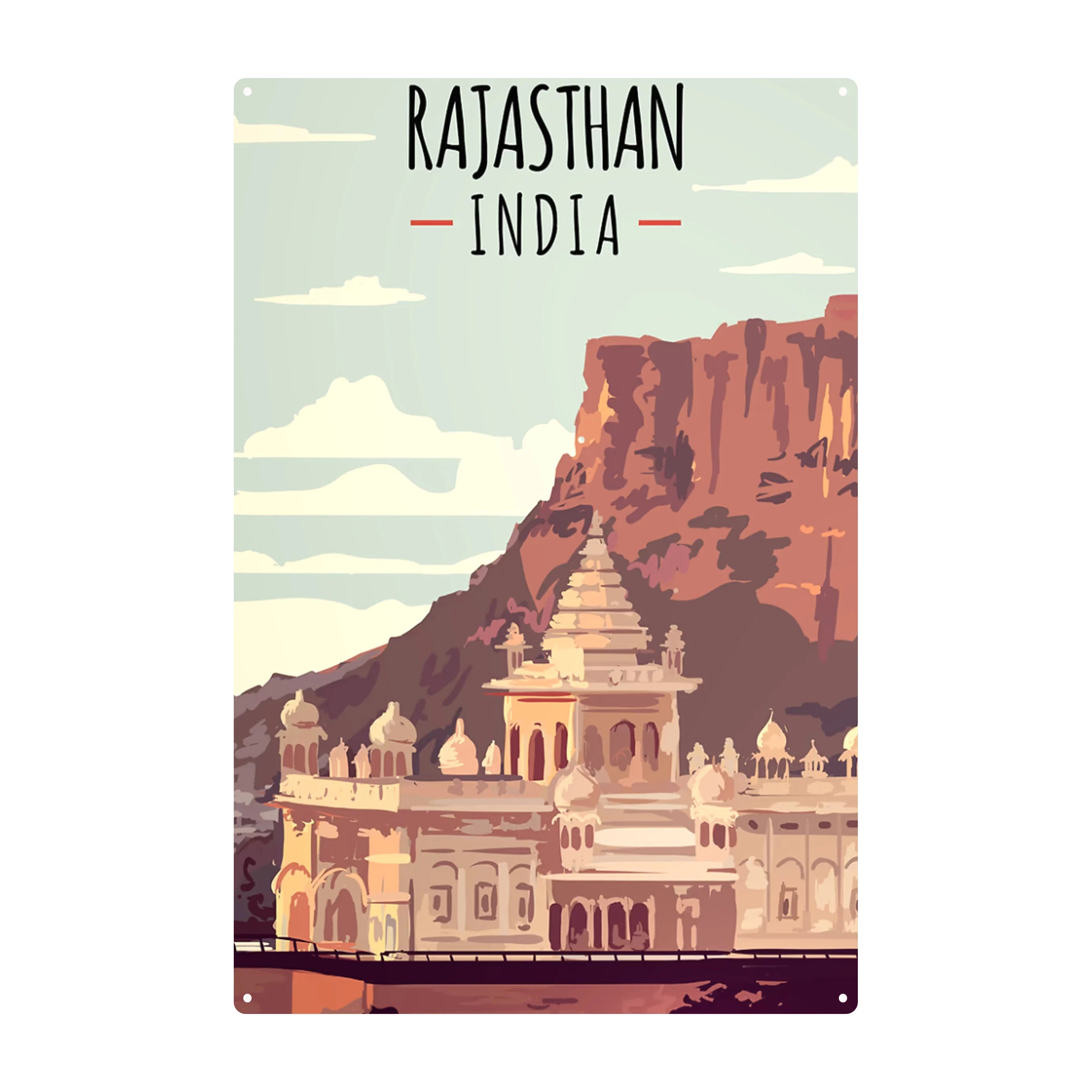 2025 Custom Retro Home Decorative Metal Sign Wholesale Tin Poster UV Printed India Scenic Spot Wall Decor From Home