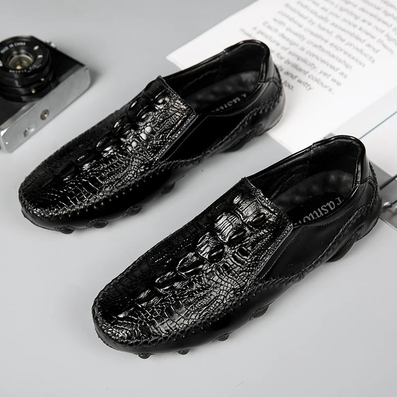 Accept OEM Service 4 Season Large Size Hand Made Genuine Leather Casual Business Career Dress Shoes Men Loafers