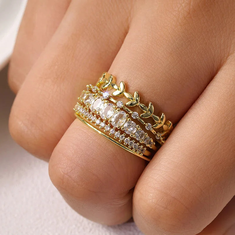T0345 White Gold Diamond Rings Round Brilliant Cut Natural D Color Classic Women's Wedding Jewelry