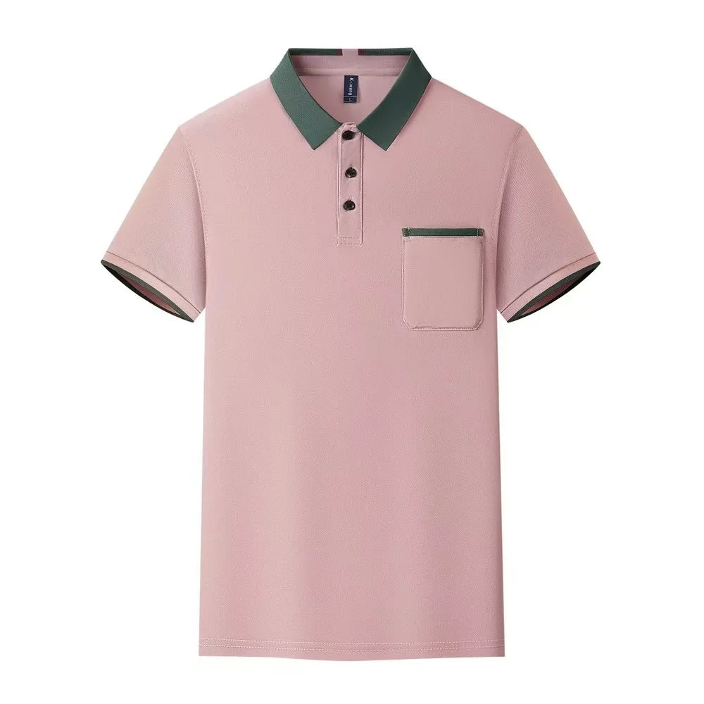 New Design Unisex Plain Short Sleeves Corporate Oversized ProfessionalGolf T-shirtLapel Custom Work