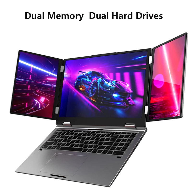 New Powered Triple Screen Laptop Intel Core I7 12-Core 16" Inch Win11 64GB RAM 1TB SSD Business Laptop Metal Body Dual Fan