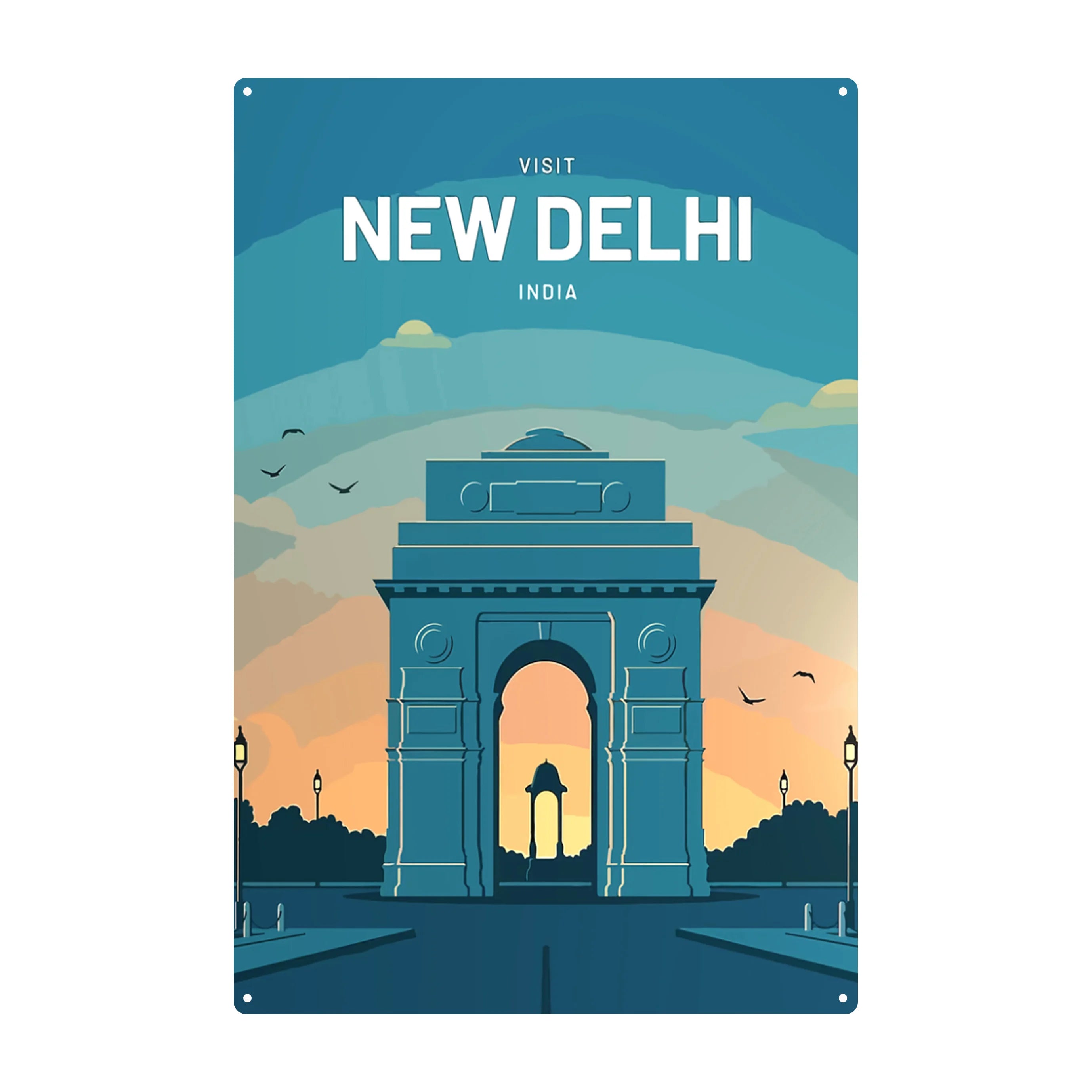 2025 Custom Retro Home Decorative Metal Sign Wholesale Tin Poster UV Printed India Scenic Spot Wall Decor From Home