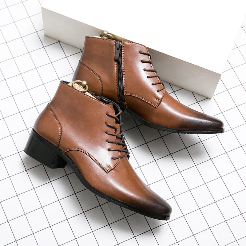 Black Winter Boots for Men Genuine Leather Boots Wholesale Fashion Top Grade Quality Shoes