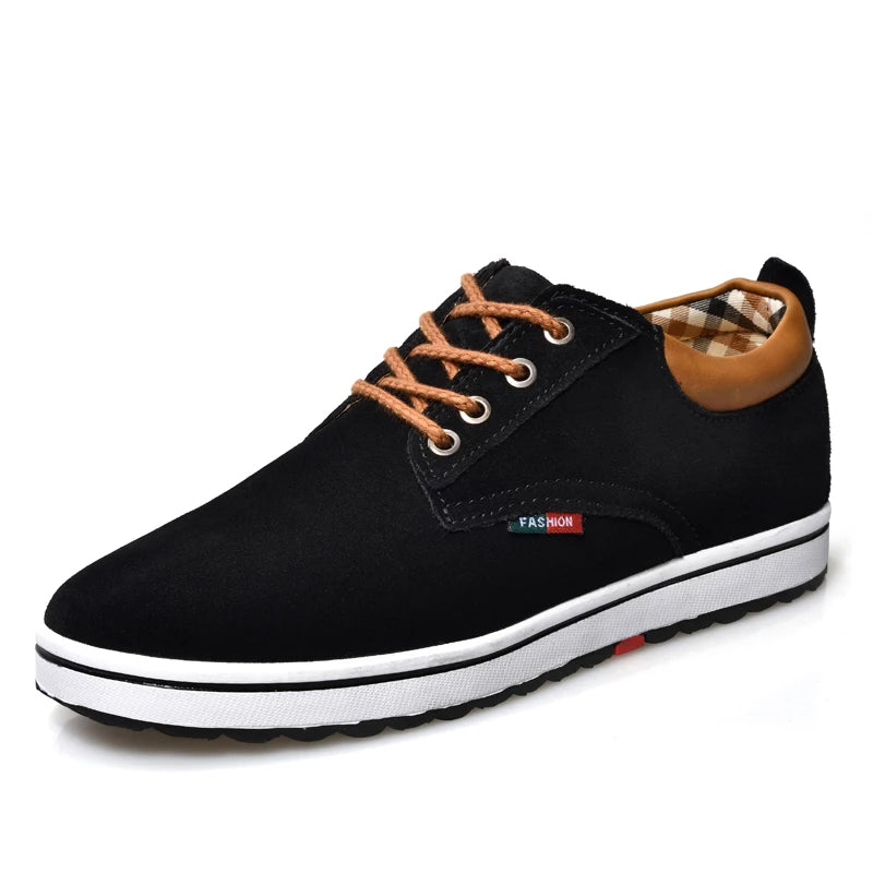 World-win 2023 Men's Casual Sports Board Shoes Small Size Leather Shoes Elevator Shoes for Men Height Increasing