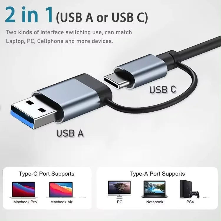 OEM New 8 in 1 USB C Expander Docking Station TF SD Card Reader Pd Splitter USB 3.0 Port Hub Laptop Adapter Nouveau Design Box