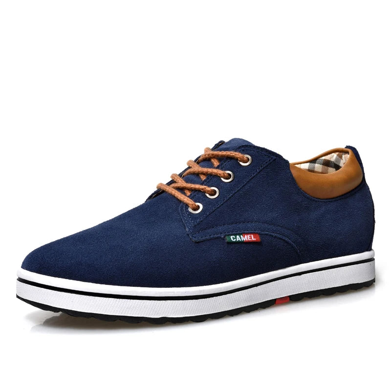 World-win 2023 Men's Casual Sports Board Shoes Small Size Leather Shoes Elevator Shoes for Men Height Increasing