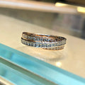 F1479 Diamond Ring 18K Solid Gold Round Brilliant Cut Natural G Color Classic Unisex Wedding Band