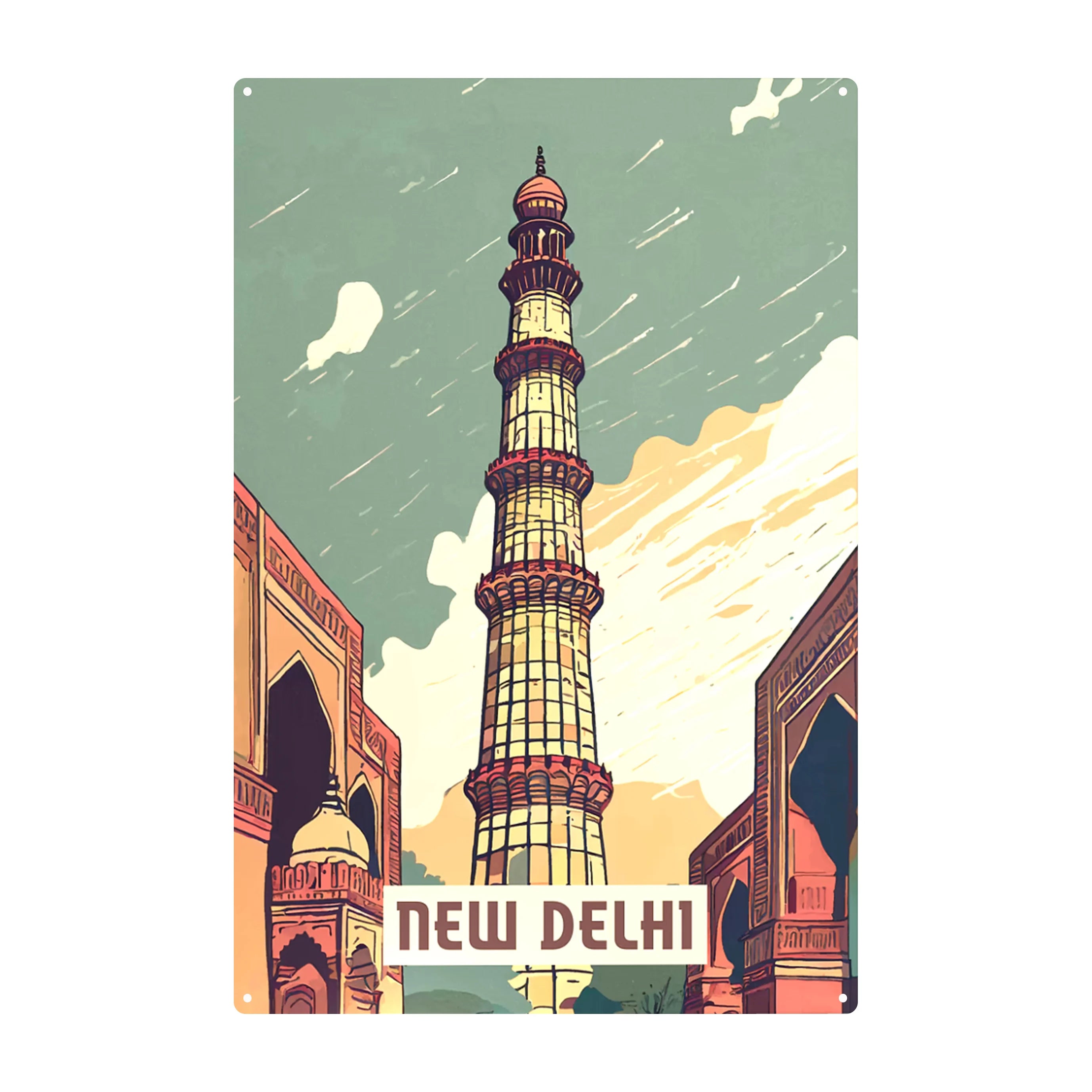 2025 Custom Retro Home Decorative Metal Sign Wholesale Tin Poster UV Printed India Scenic Spot Wall Decor From Home