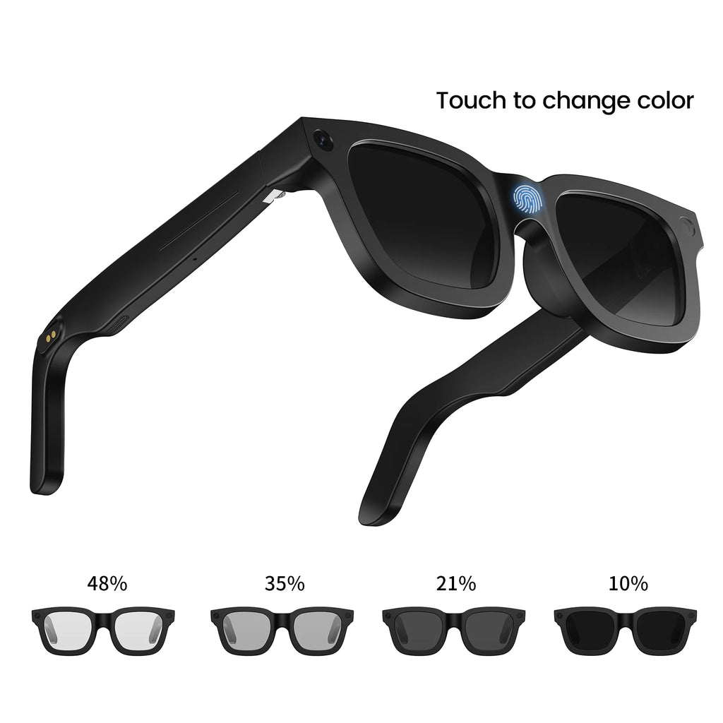 E03C S1 AI Smart Glasses 800W Camera Call Playing Music Real-time Translation Magnetic Charging 1080P Video IPX-4 Waterproof