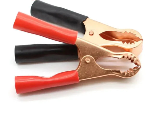 Car Charger Clip, Power Cord Clip, 50A Toothed Pure Copper Clip, 8cm Long, Round-mouth Toothed Vise Clip