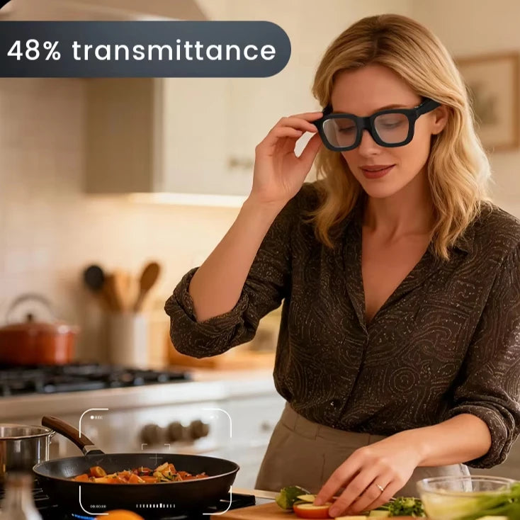 E03C S1 AI Smart Glasses 800W Camera Call Playing Music Real-time Translation Magnetic Charging 1080P Video IPX-4 Waterproof