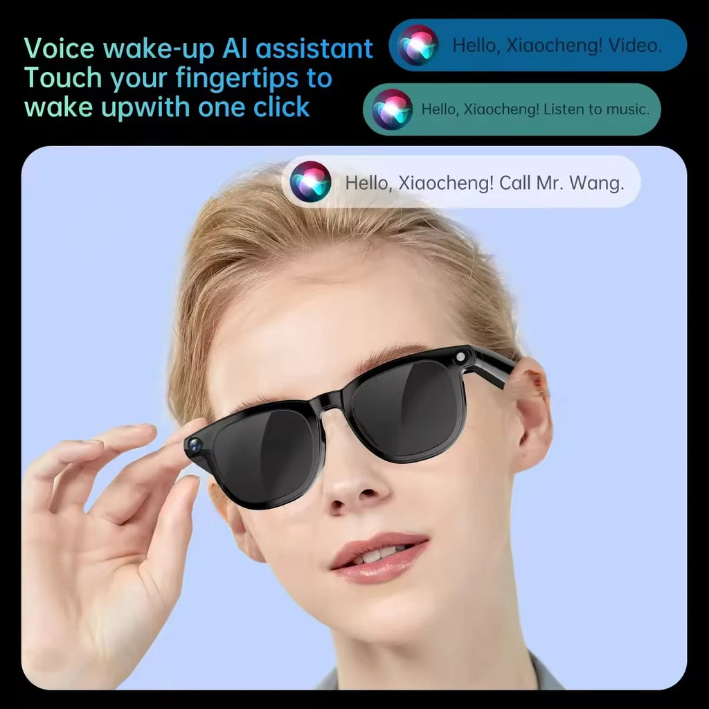 New Arrival Camera Wearable Waterproof IPX-5 800W Video Recording Touch Control Glasses BT Audio Call Outdoor Sports Smart AI