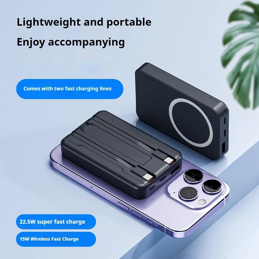 PD 20W Fast Charging 10000mah Power Bank Magnetic 15W Wireless Portable Charger Customize LOGO Holder Mobile Phone Power Banks