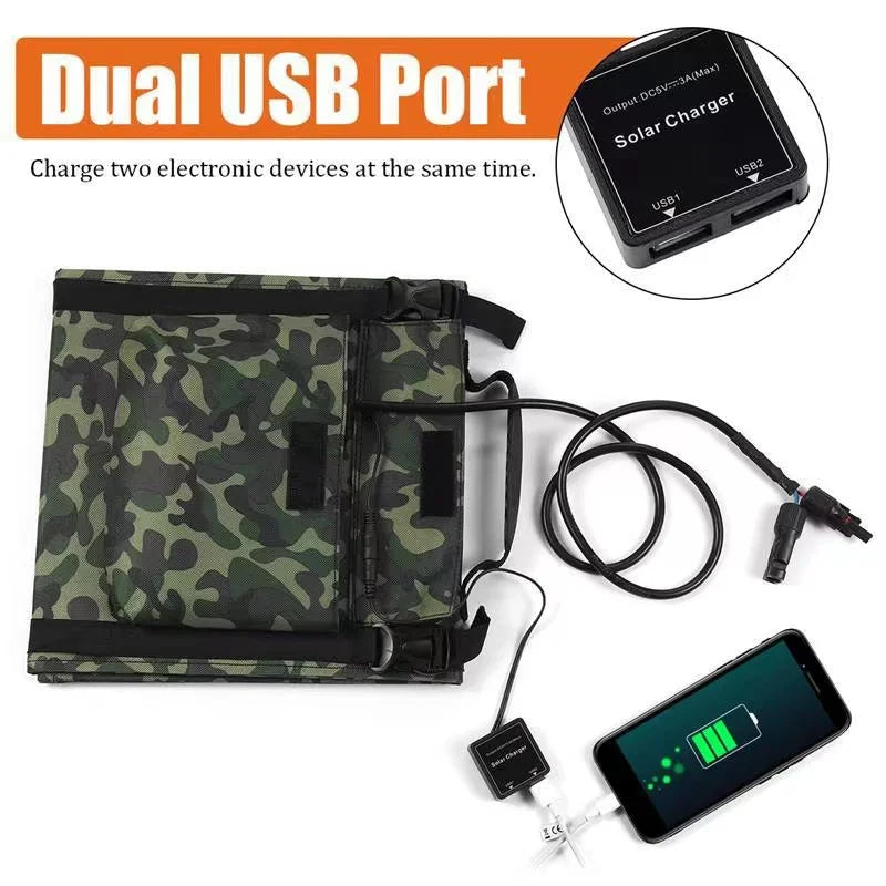 Solar Cell 80W Photovoltaic Panels USB Charger System Battery V 5V Portable Flexible Foldable Energy Power Sunpower Camping Set