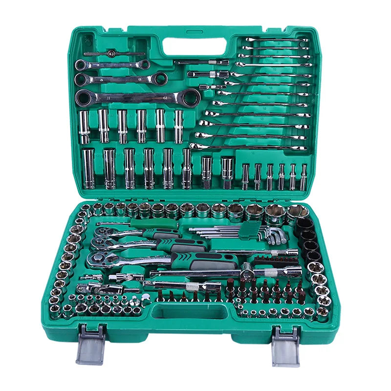 218 Pcs OEM 1 Set Hard Case Chrome Vanadium Steel Adjustable Wrenches Easy Carry Car Repair Socket Tool Set