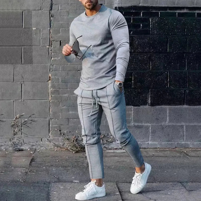 Spring Winter 2pcs t Shirts Pants Set Men Casual Fashion Set Sport Tracksuit Basketball Jogging Suit Men Clothing Streetwear