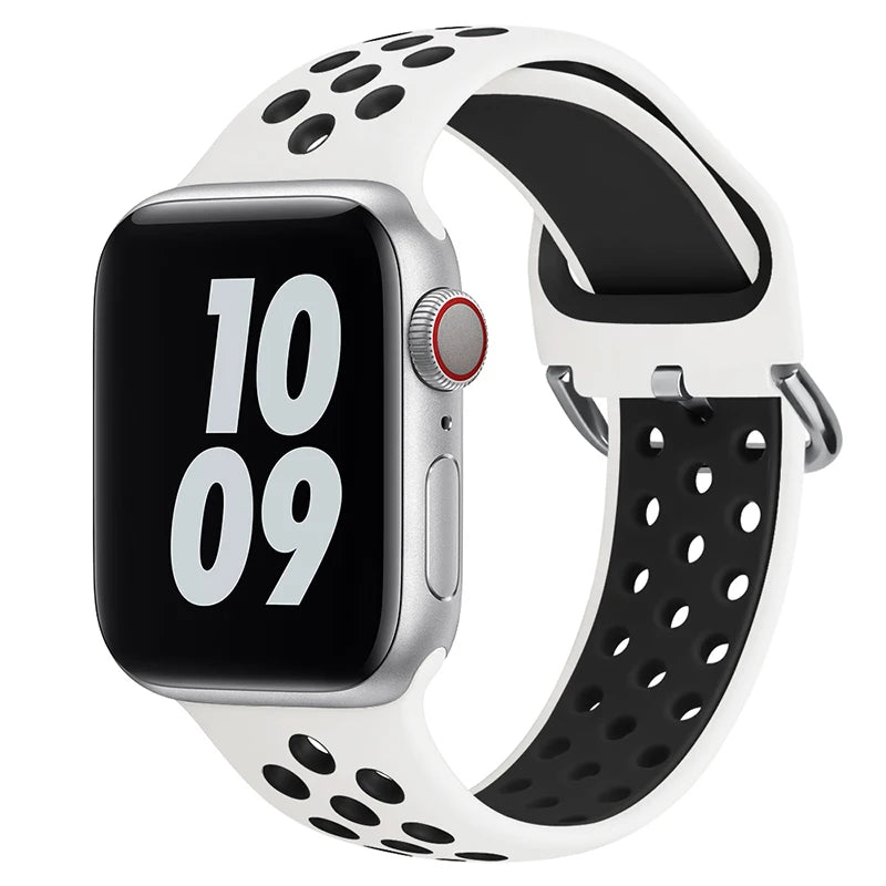 Silicone Breathable Strap For Apple Watch 7 8 41mm 45mm 40 44 38 42mm for nike sport Band iWatch serie SE 6 Ultra 49mm bracelet
