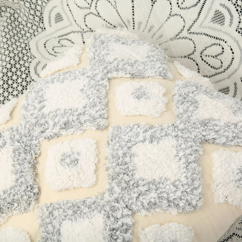 Tufted Floral Embroidery Throw Pillow, Nordic Minimalist Plush Sofa Cushion Covers, Wholesale Living Room & Bedroom Pillowcase