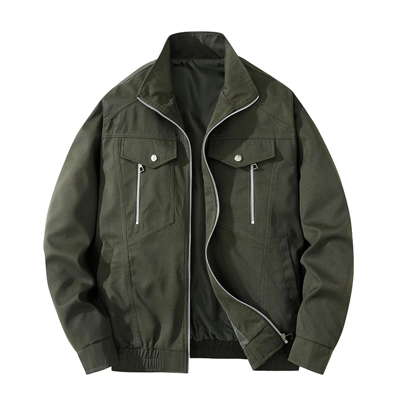 Cotton Men's Workwear Long Sleeved Pocket Shirt, Suitable for Spring and Autumn Leisure Outdoor Logging