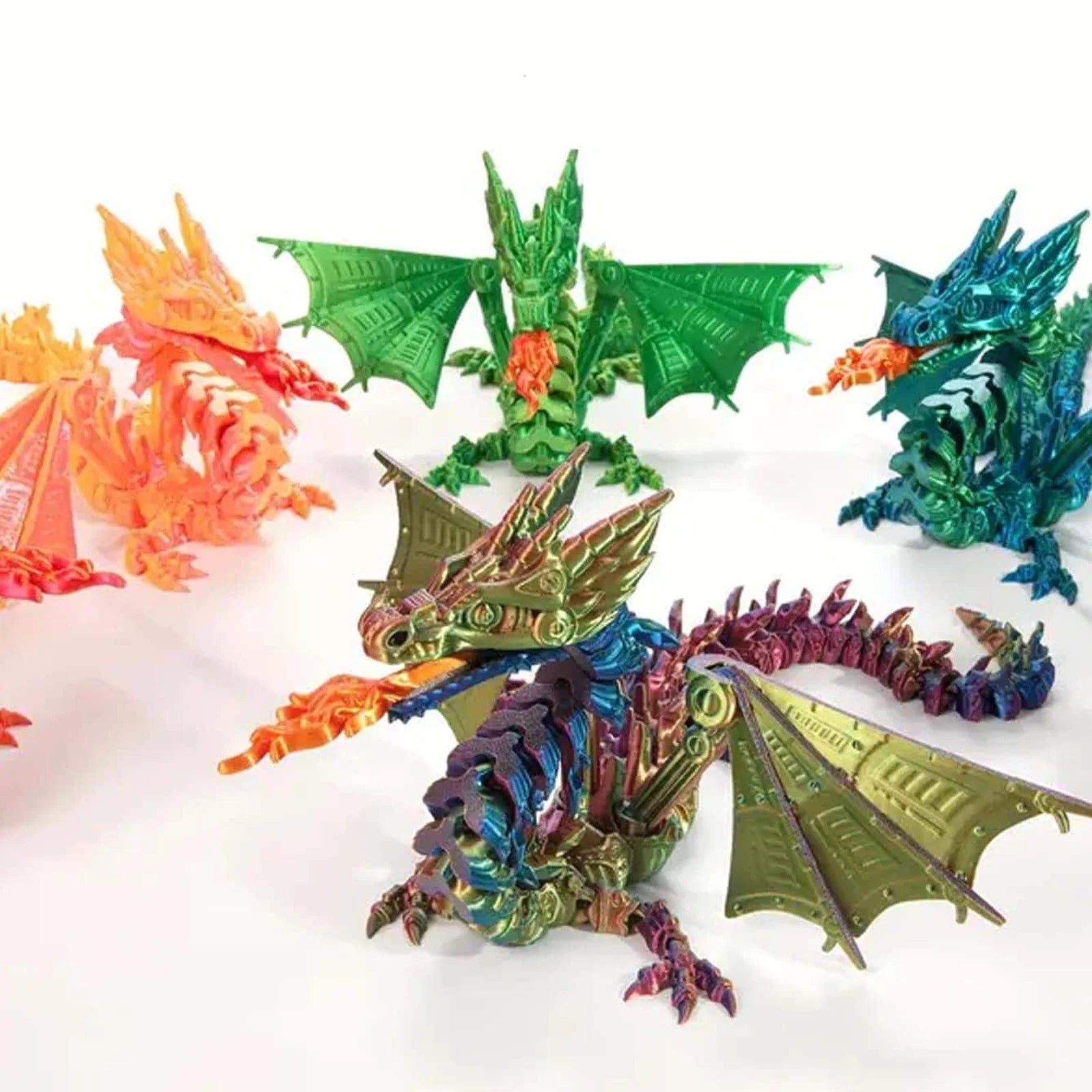 Mini 3D Fire-Breathing Mechanical Dragon Custom Logo Printed Plastic Rods Promotional Toys for Kids