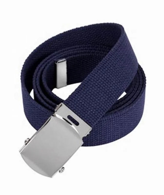M635487YO Men's & Boys' Web Belt Adjustable One Size Suit Cotton Strap and Gold Plating Buckle