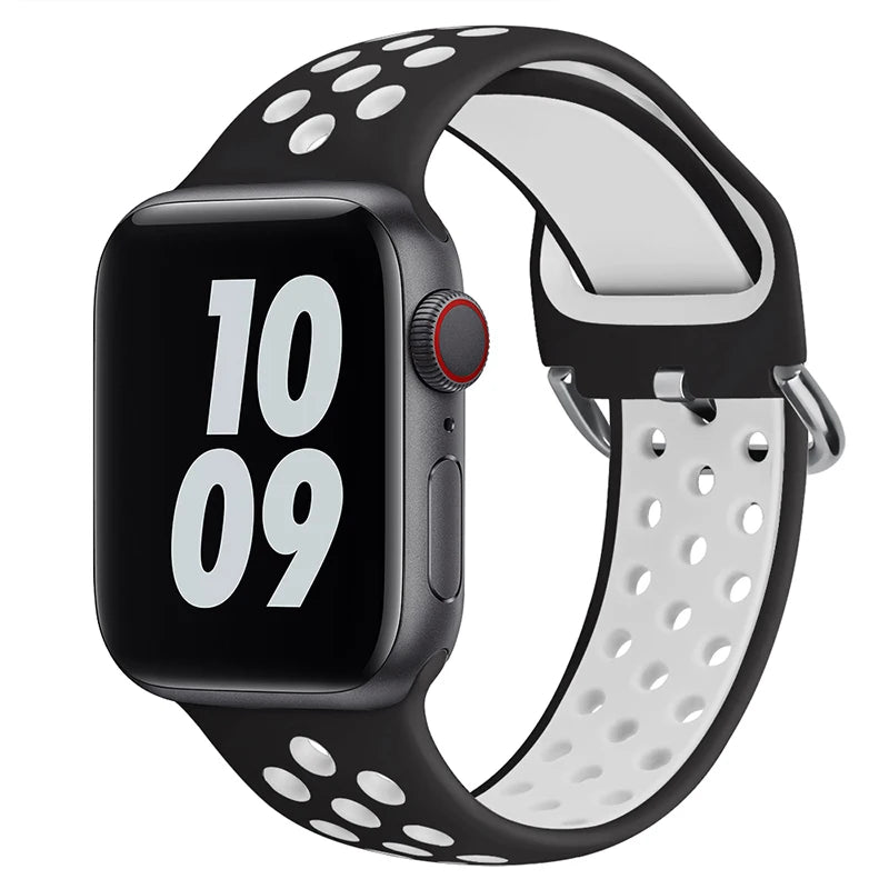 Silicone Breathable Strap For Apple Watch 7 8 41mm 45mm 40 44 38 42mm for nike sport Band iWatch serie SE 6 Ultra 49mm bracelet