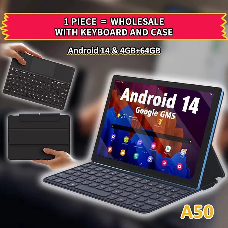 Hot Selling Android 14 A523 Octa Core 10.1 Inch HD IPS Touch Screen 4gb Ram 64gb Rom 4g Business PC Tablet for Adult