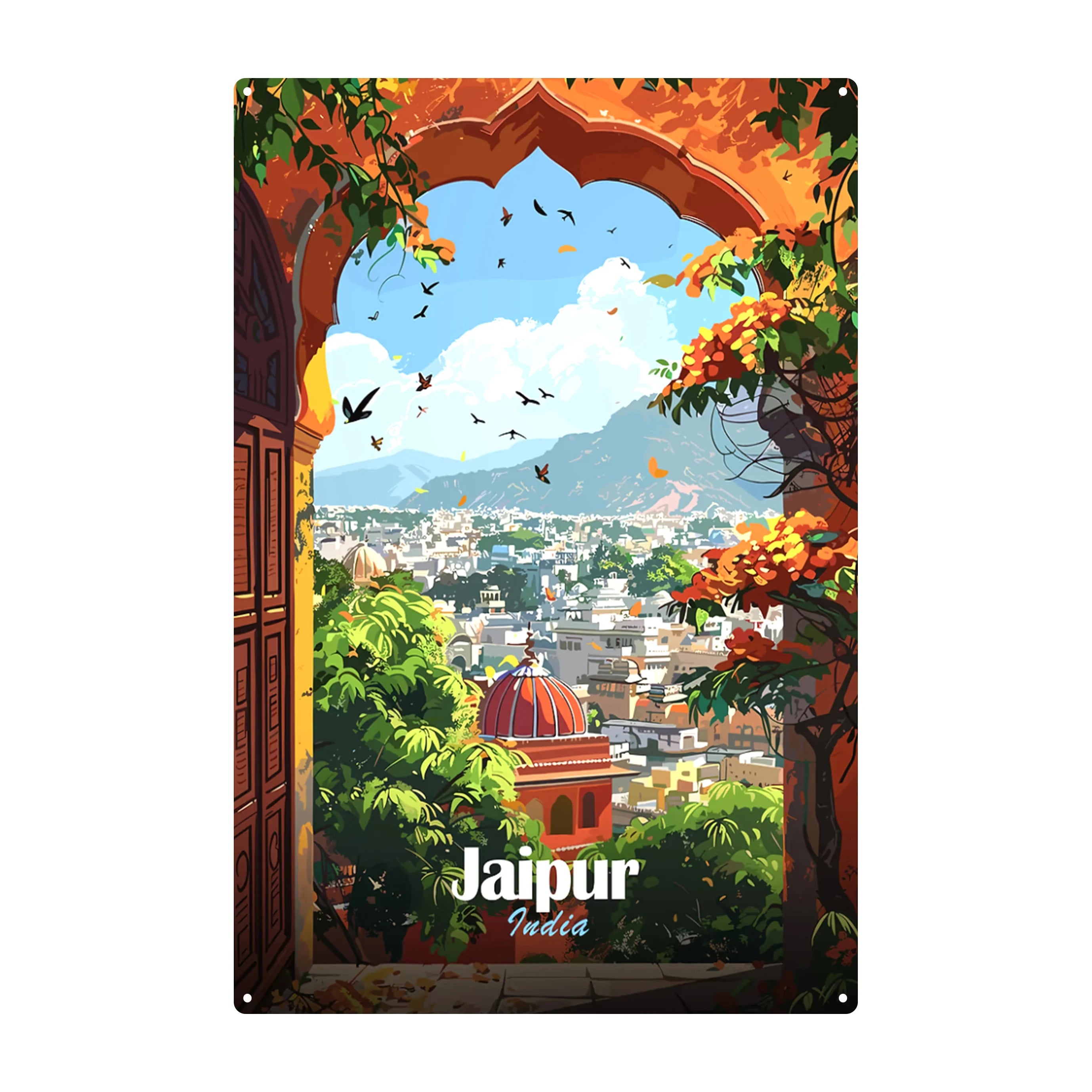 2025 Custom Retro Home Decorative Metal Sign Wholesale Tin Poster UV Printed India Scenic Spot Wall Decor From Home