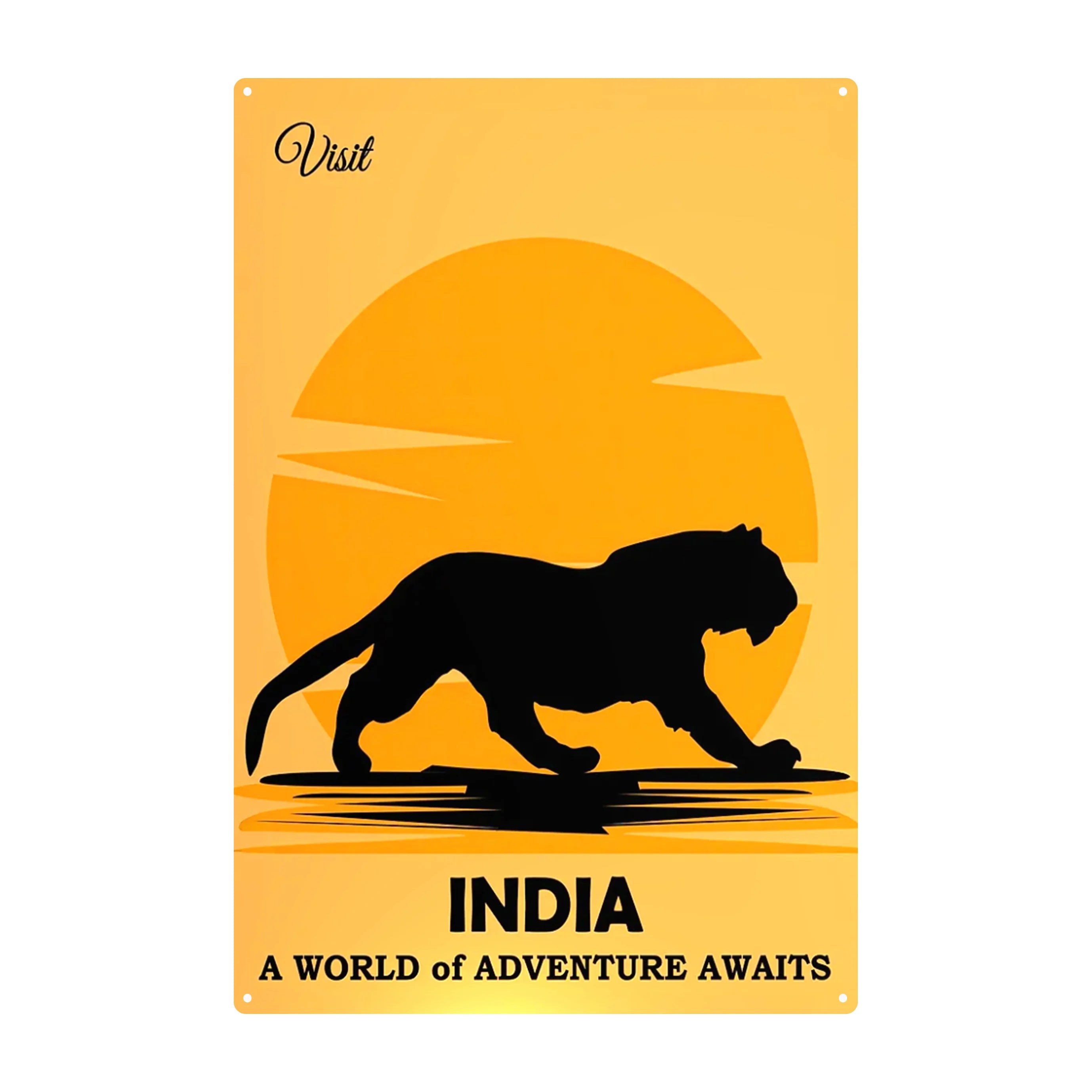 2025 Custom Retro Home Decorative Metal Sign Wholesale Tin Poster UV Printed India Scenic Spot Wall Decor From Home