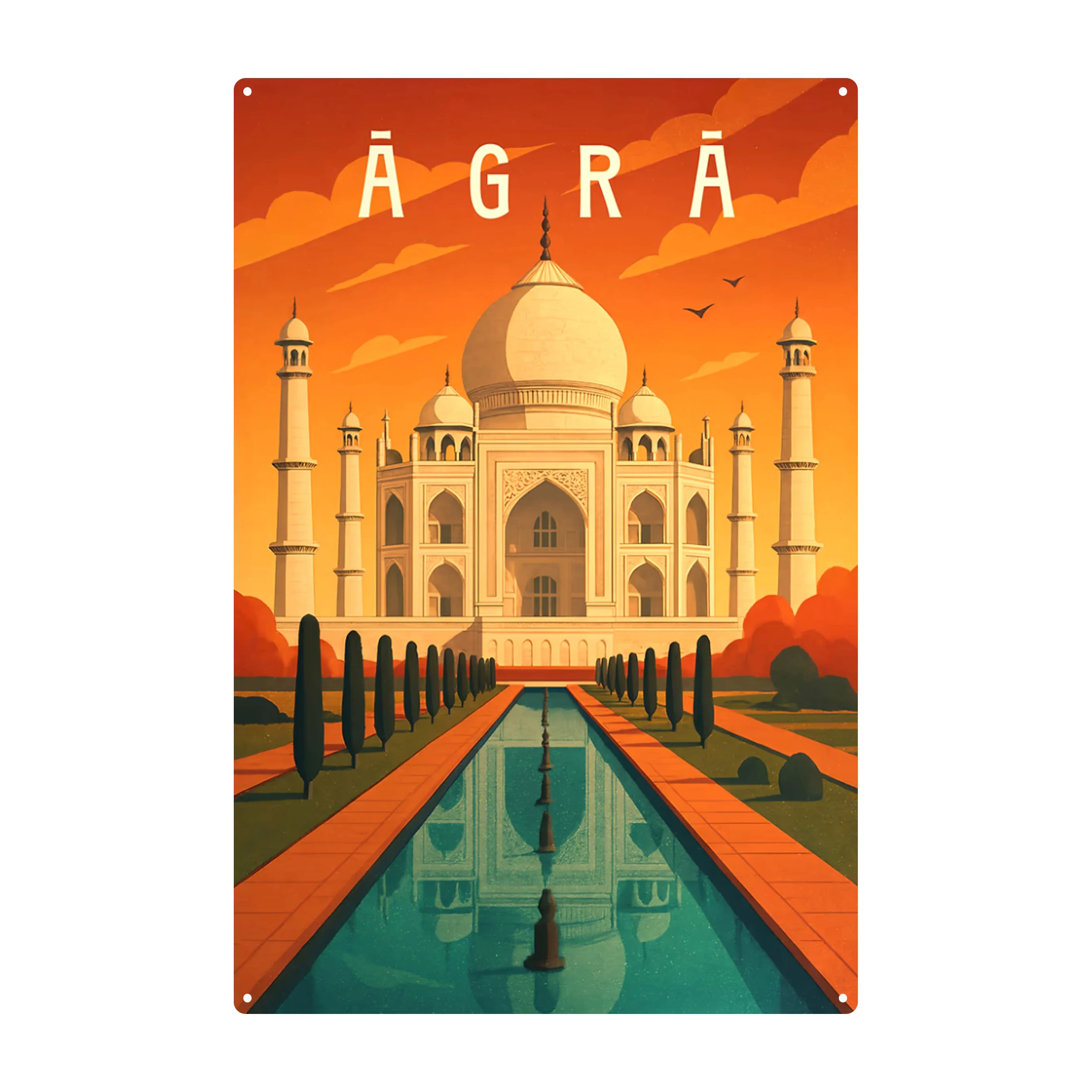 2025 Custom Retro Home Decorative Metal Sign Wholesale Tin Poster UV Printed India Scenic Spot Wall Decor From Home
