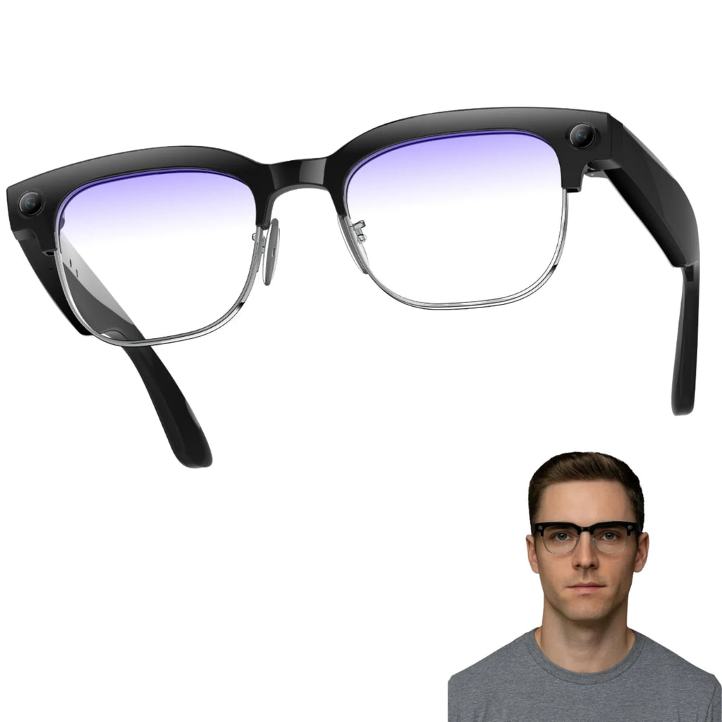 W630 AI Smart Glasses Camera 32MP Photos 4K Stabilized Video Real-Time Translation Recognition Dual-Mic Noise Reduction IP65