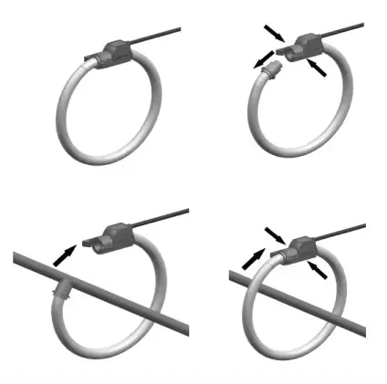 Acrel One Set 3 Pcs BR-90 Rogowski Coil Current Transducer CT Ratio 1000A/200mV Flexible CT for ADW300 Energy Meter