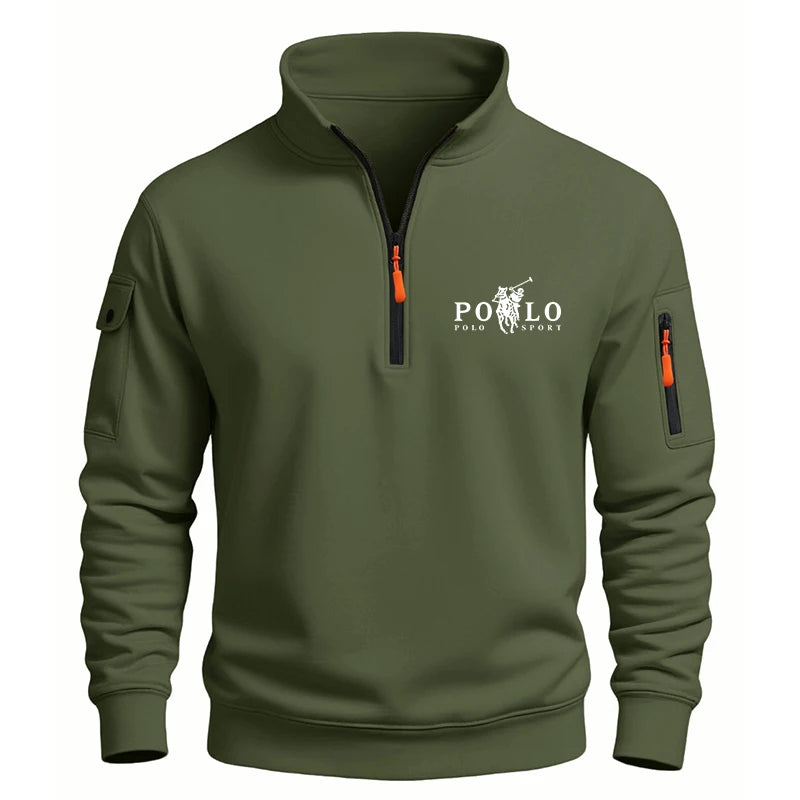 High Quality Printed Stand Collar Half Zipper Jacket Unisex Autumn Winter Heavyweight Long Sleeved Polyester Hoodies