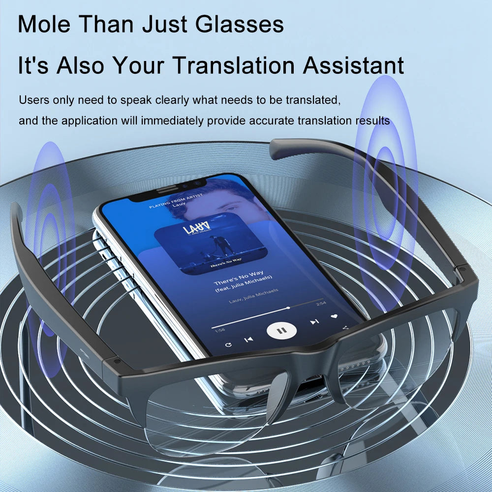 F02 Photosensitive Color-Changing Music Playback Glasses, Popular AI Translation Glasses with Meeting Recording Function