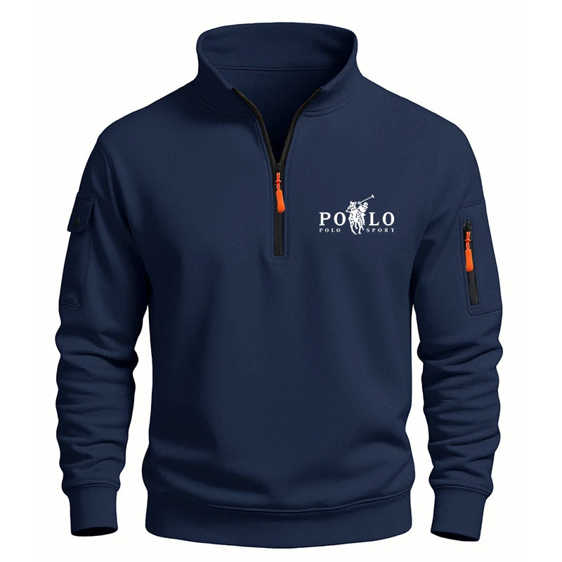 High Quality Printed Stand Collar Half Zipper Jacket Unisex Autumn Winter Heavyweight Long Sleeved Polyester Hoodies