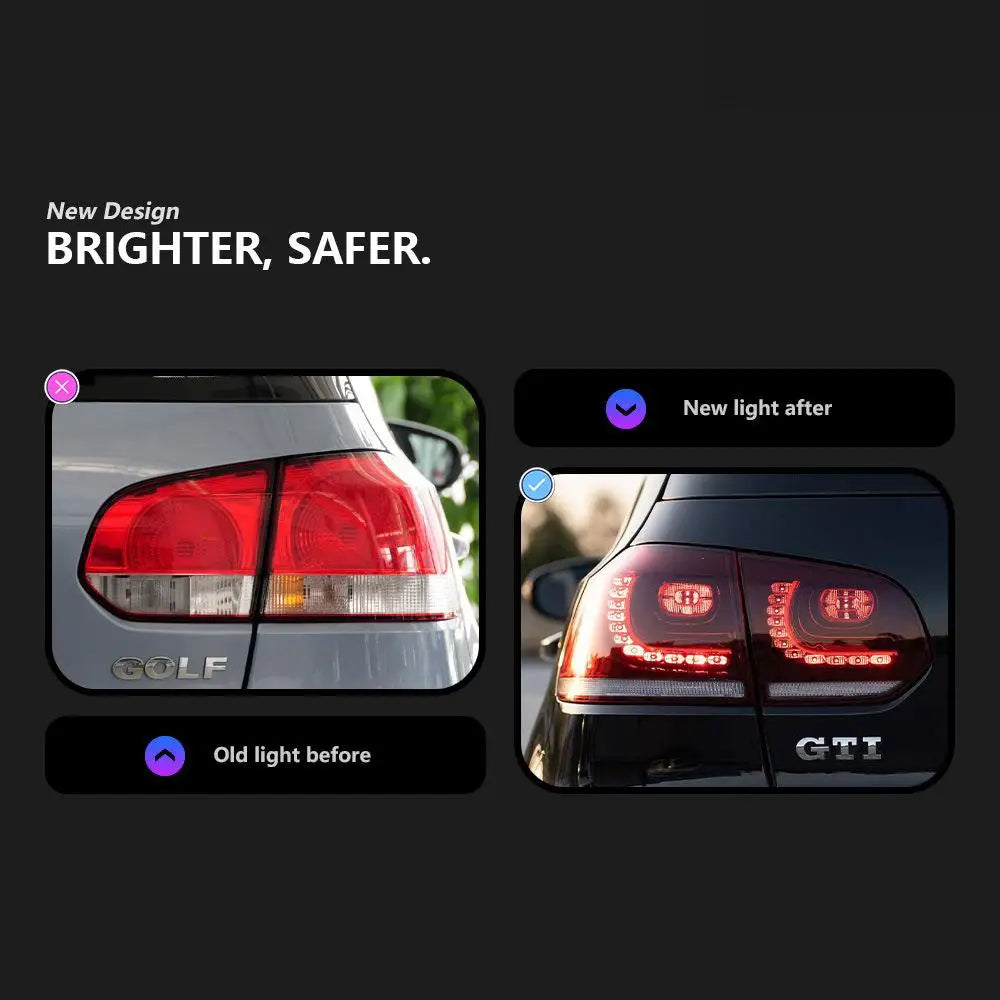 For VW Golf 6 Led Tail Lamp Golf 6 Mk6 Dynamic Signal Tail Light Animation Rear Stop Brake Reverse Auto Accessories Car Lights