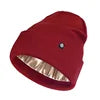 YWGH Wholesale High Quality Unisex Silk Lining Thick Hand-Knitted Adjustable Beanie with Custom Logo for Men Business Travel