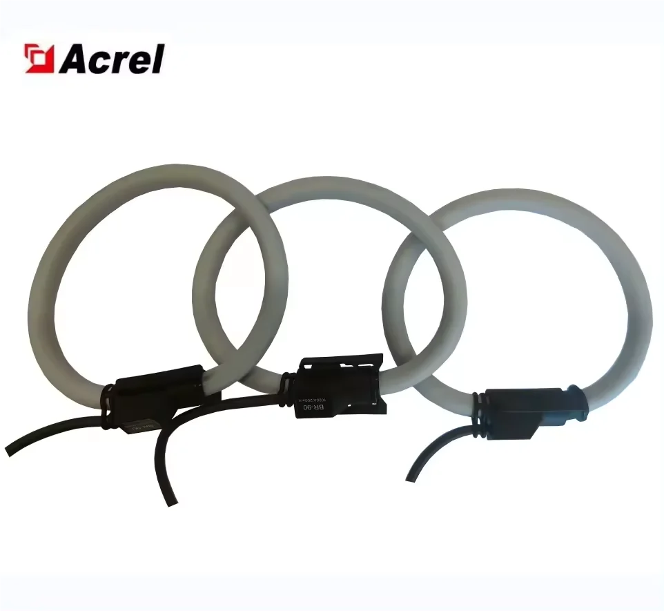 Acrel One Set 3 Pcs BR-90 Rogowski Coil Current Transducer CT Ratio 1000A/200mV Flexible CT for ADW300 Energy Meter