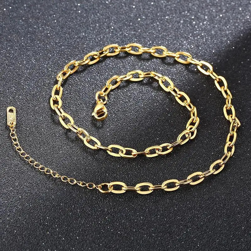 Popular Latest Stainless Steel 18K PVD Diy Gold Plated Chain Necklace Jewelry Roll For Women Men