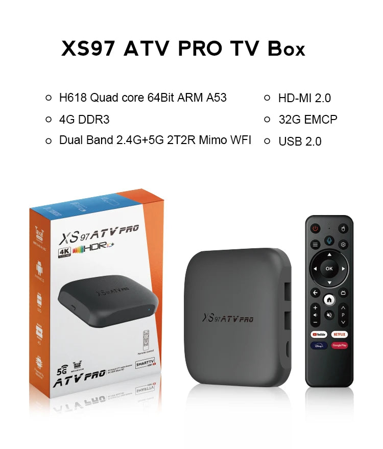 Wholesale OTT Smart IP TV Box XS97 ATV Pro Best for Dutch Support Canada USA German UK Arabic Bulgaria Smart  Tv Box