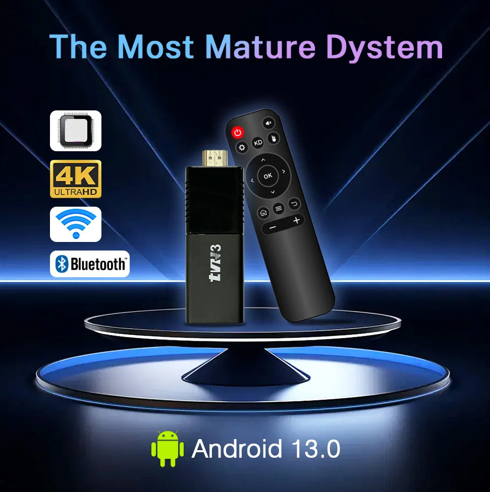 Streaming TVR3 TV Stick Supports Dual WiFi 2.4G 5G Allwinner RK3228A Quad-Core BT4.0 Large Memory for Extension 1+8GB