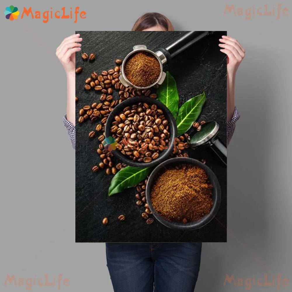 Coffee Beans Cafe Shop Photos Posters Wall Pictures For Living Room Decor Nordic Poster Wall Art Canvas Painting Unframed
