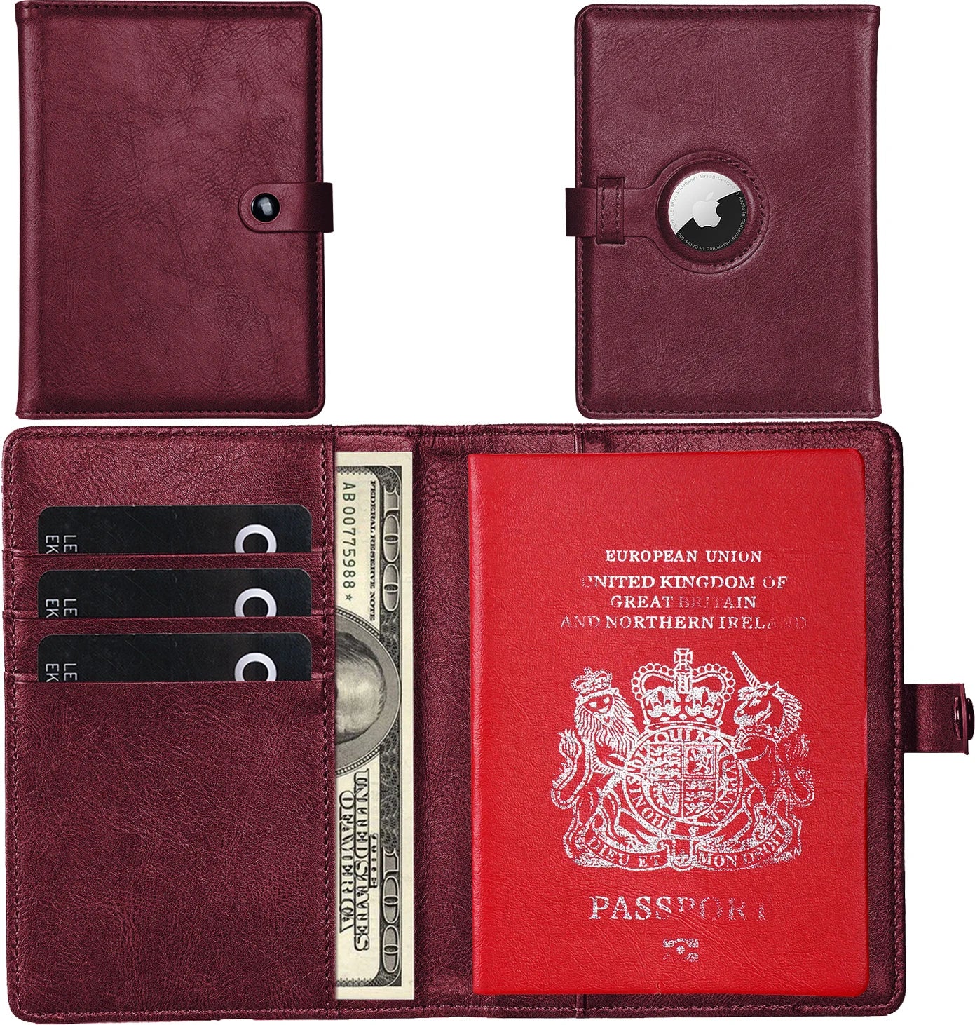 The Passport Cover Plus the Locator Protecttine Cover High-quality Leather 3capacity Display Tiered Management